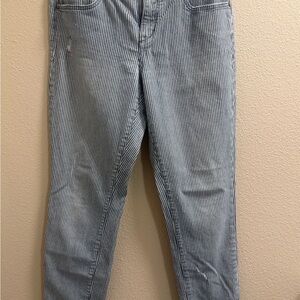 Striped Blue Jeans for Women